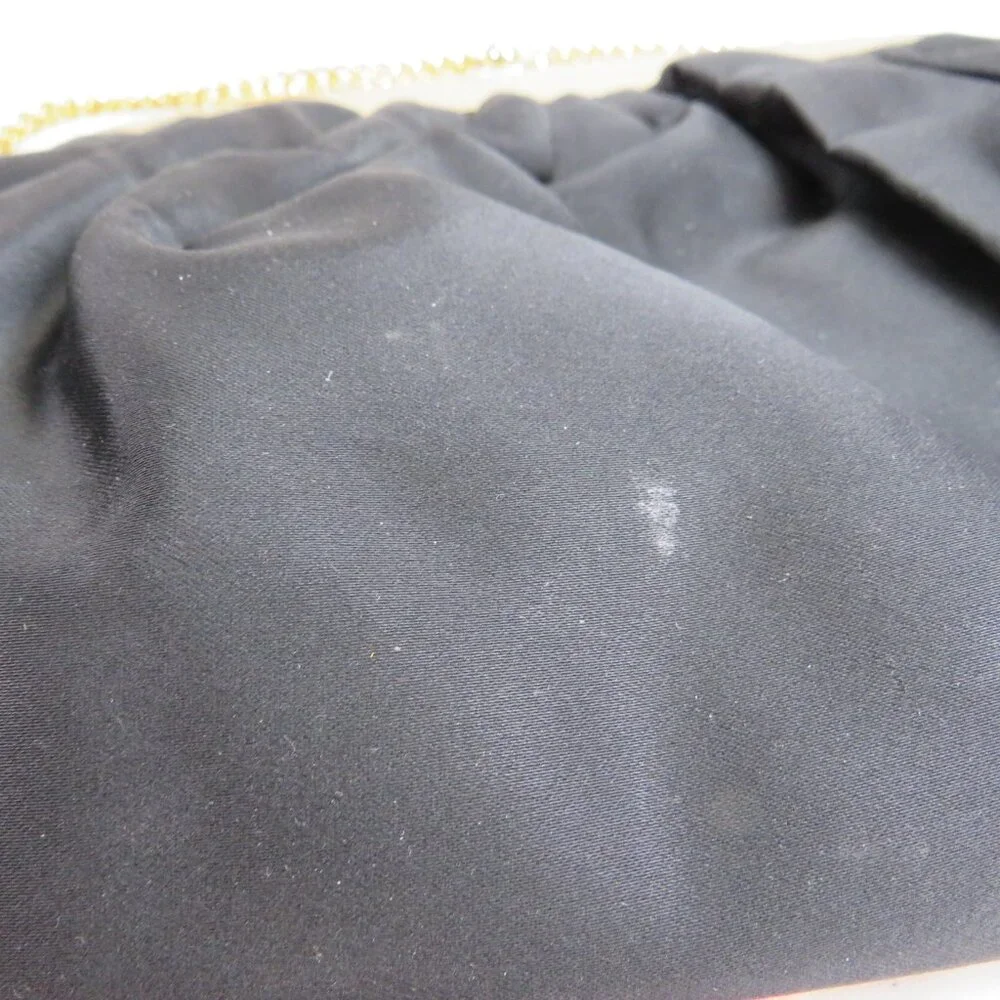 Vintage Julius Resnick Black Satin Evening Clutch | Mid Century MCM Purse Set